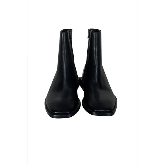 Balenciaga - Black Leather Square Toe & Heel Short Boot Sz 7 - Picture 3 of 5